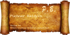 Puchner Baldvin névjegykártya